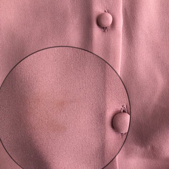 INTERMIX Womens BLUSH 100% SILK FRONT TIE LONG SLEEVE BUTTON UP TOP Size 6 - Picture 6 of 8